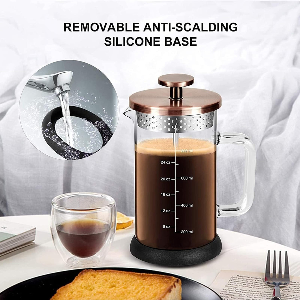 French Press Coffee Maker 34 Ounce Espresso Tea Coffee Maker with 4 Filters System