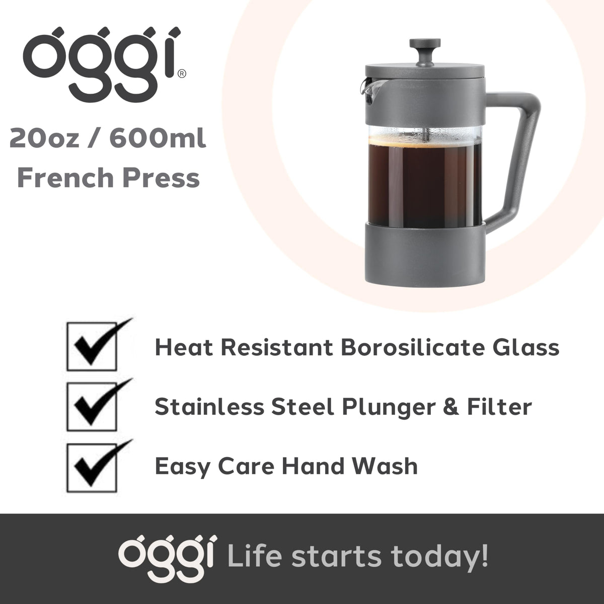 Borosilicate Glass French Press Coffee Maker