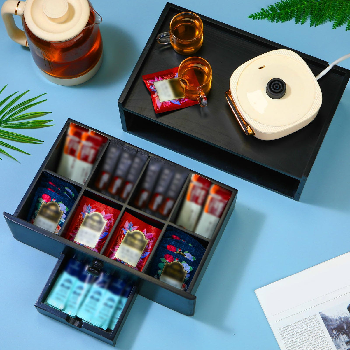 Tea Bag Organizer Wooden Tea Storage Box