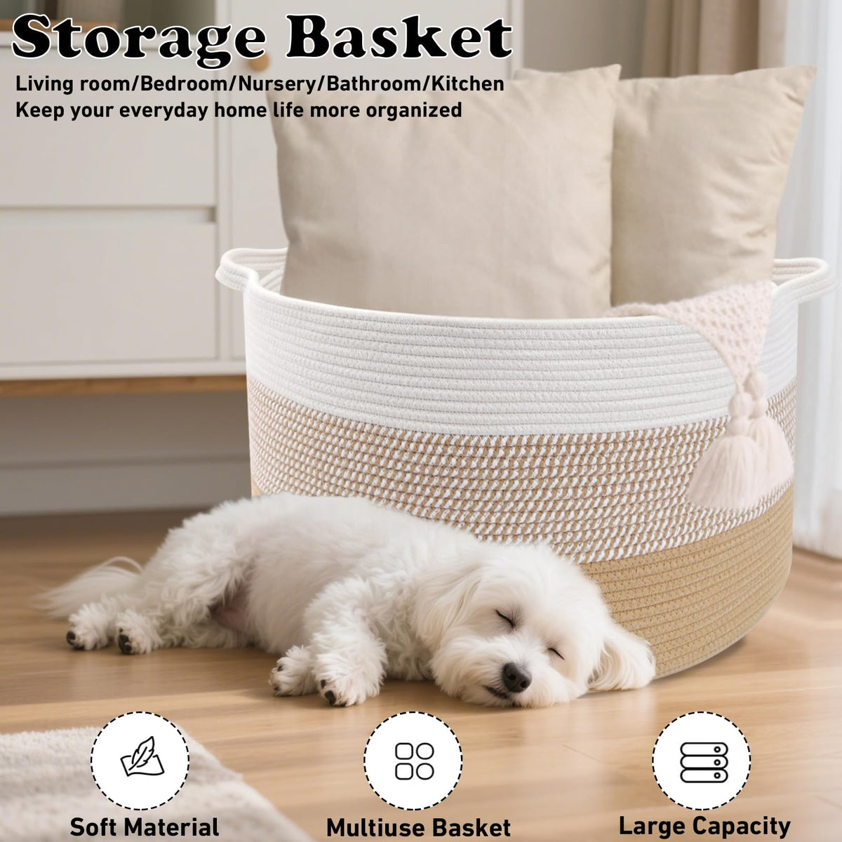 65L Large Blanket Basket