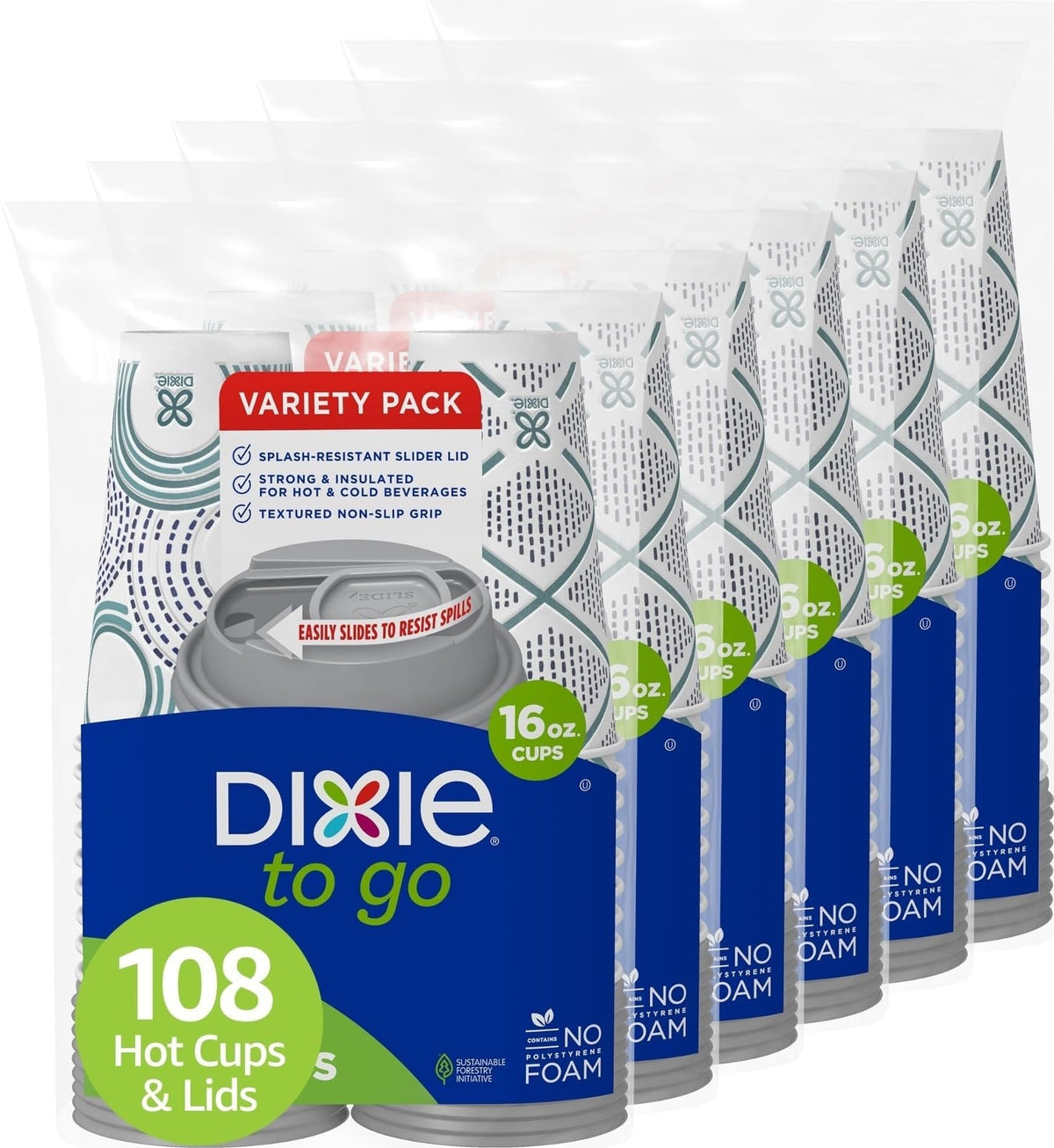 To Go Paper Coffee Cups With Lids (108 Count)