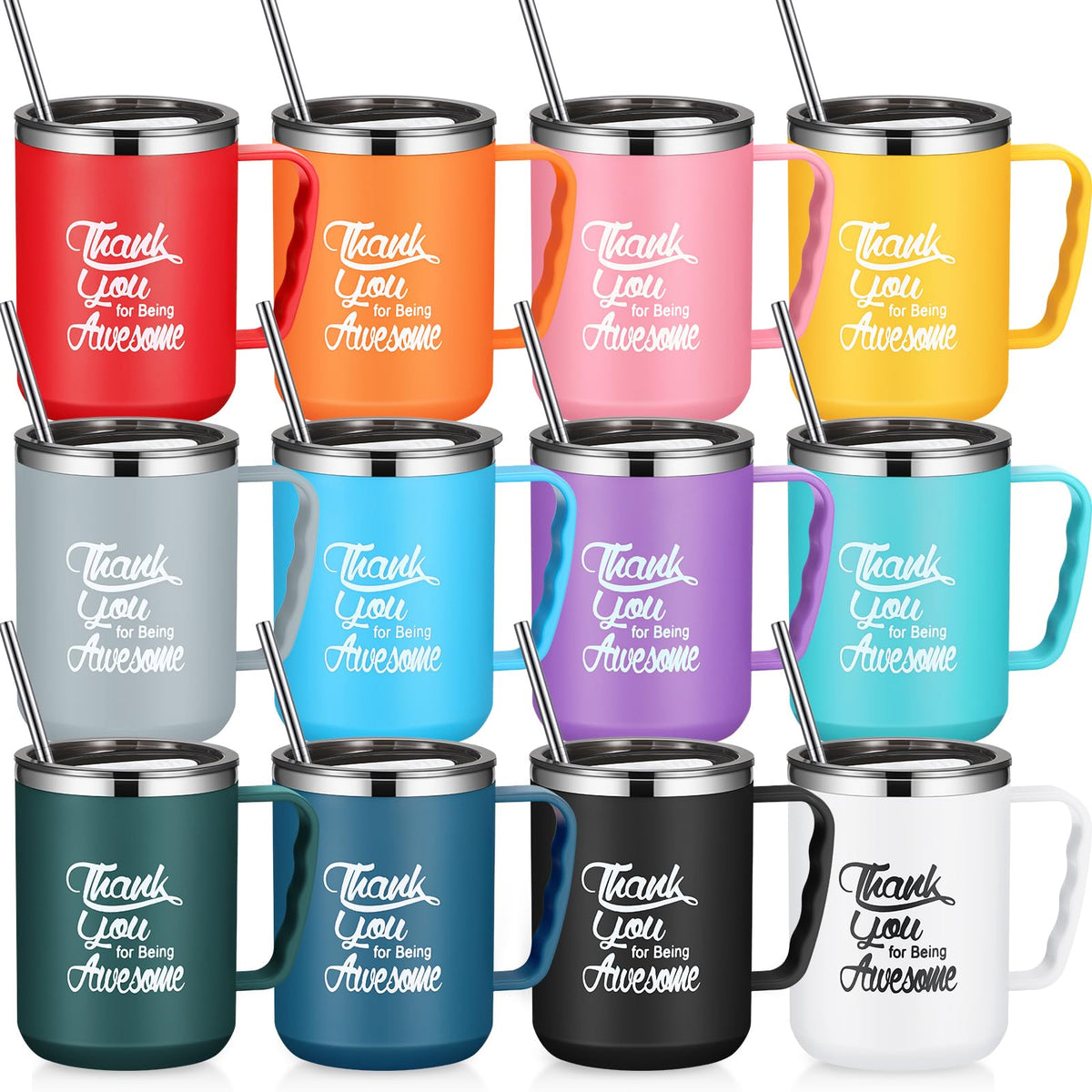 12 Pcs Thank You Coffee Mug Bulk 17oz Employee Appreciation Gift