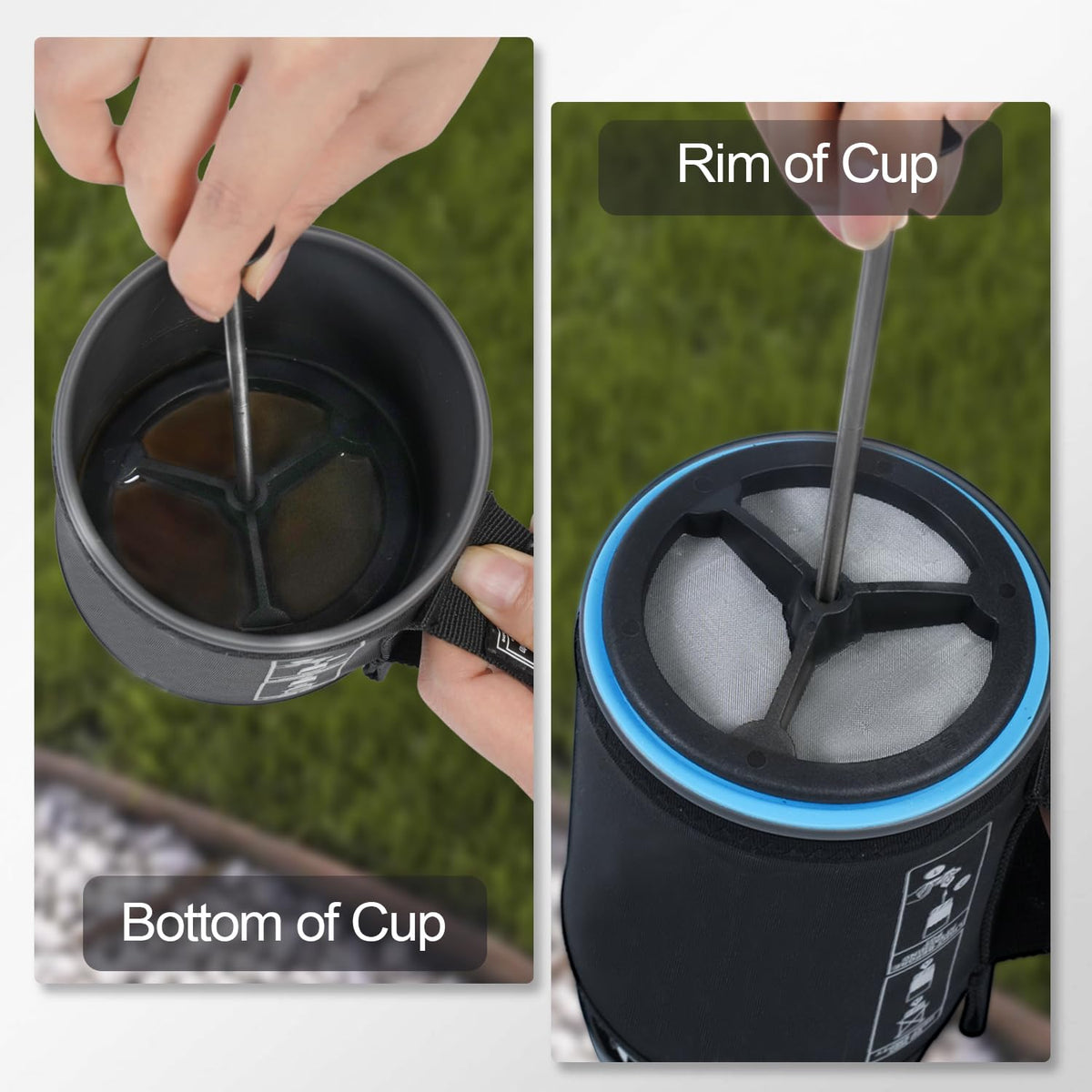 2 Pack Silicone French Press Coffee Makers compatible with Jetboil Flash Camping Stoves (2 Count)
