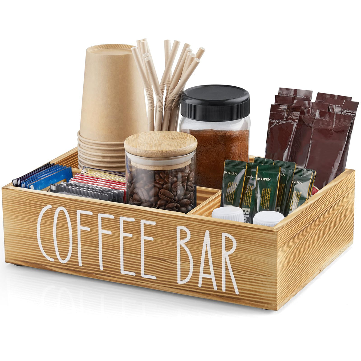 Brown Coffee Station Organizer