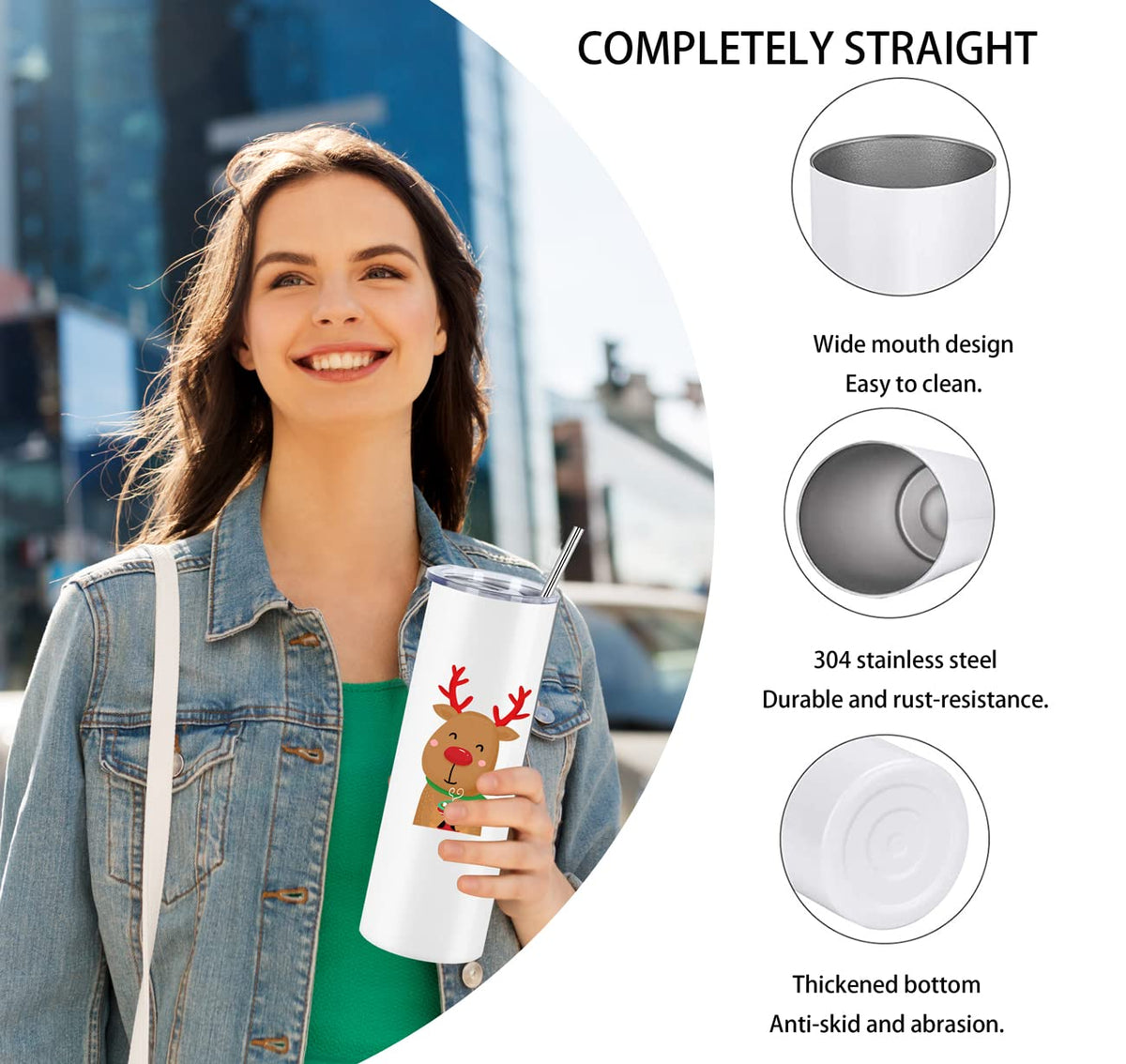 4 Pack 20 Oz Straight Skinny Tumblers (4 Count)