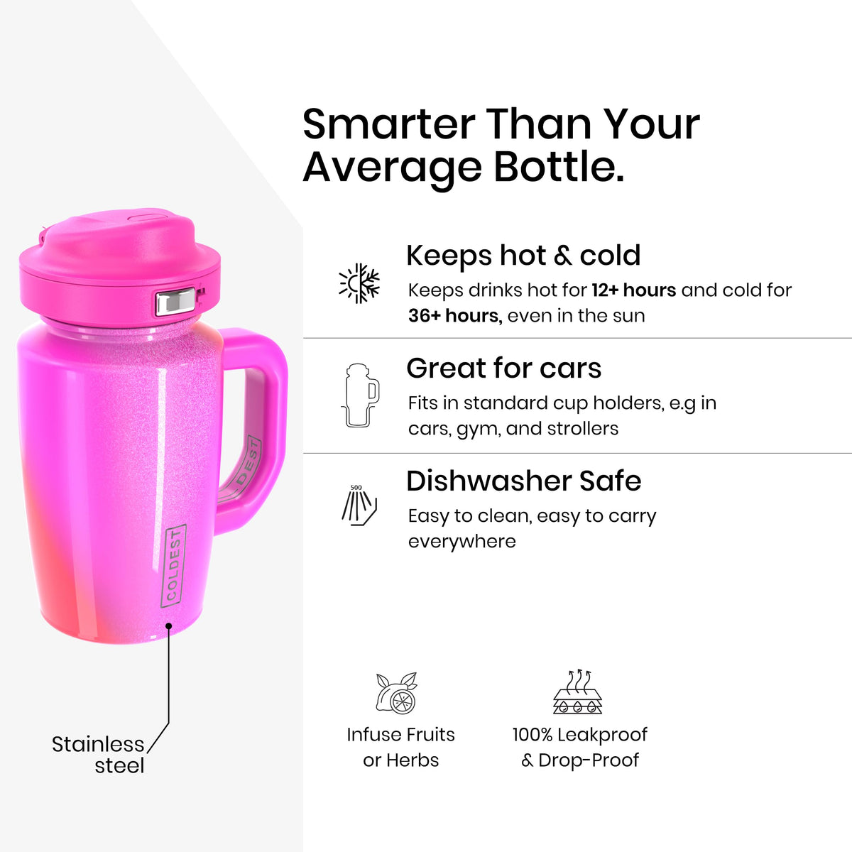 Coldest Tumbler with Handle and Coffee Lid