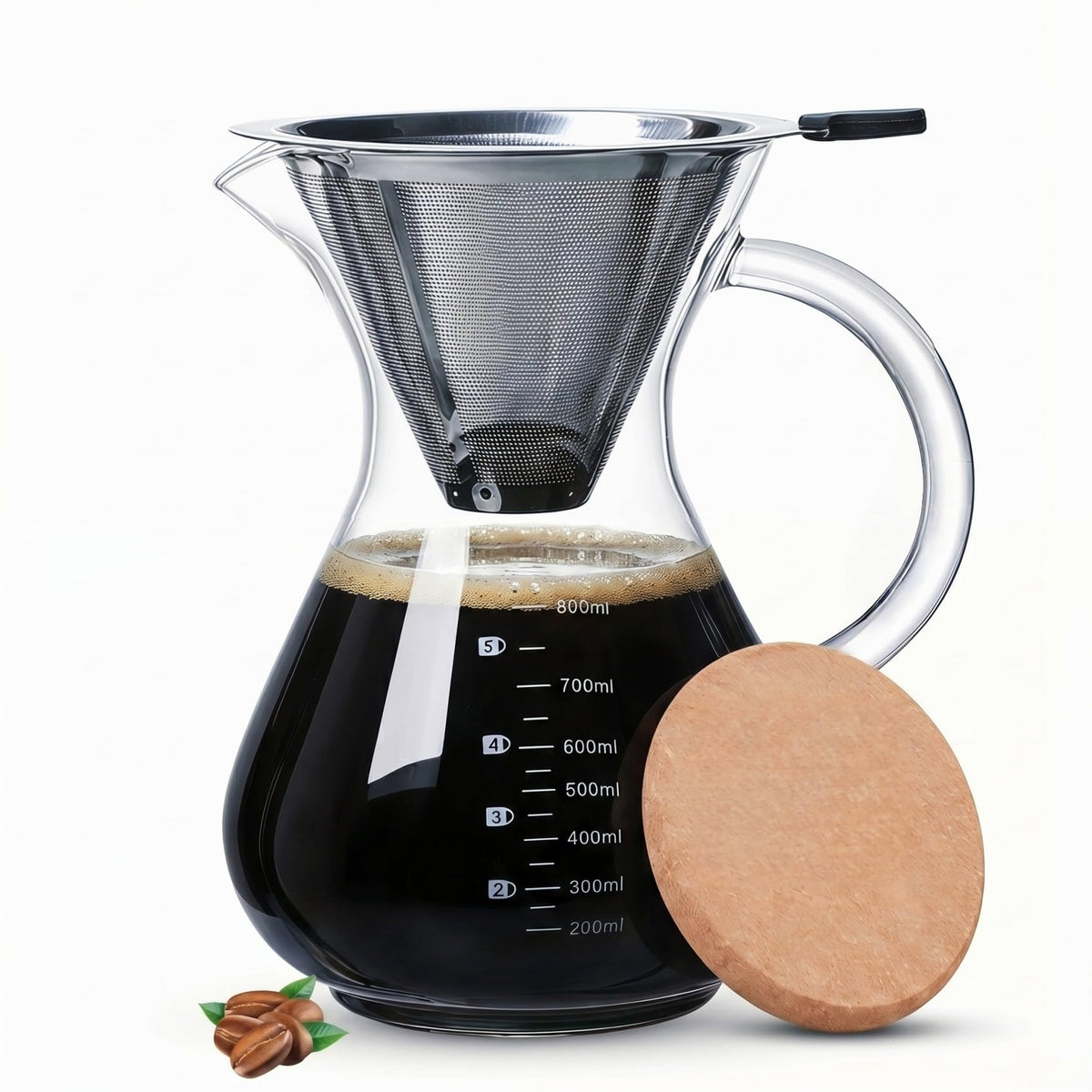 Pour Over Coffee Maker Set with Reusable Stainless Filter 27 fl oz
