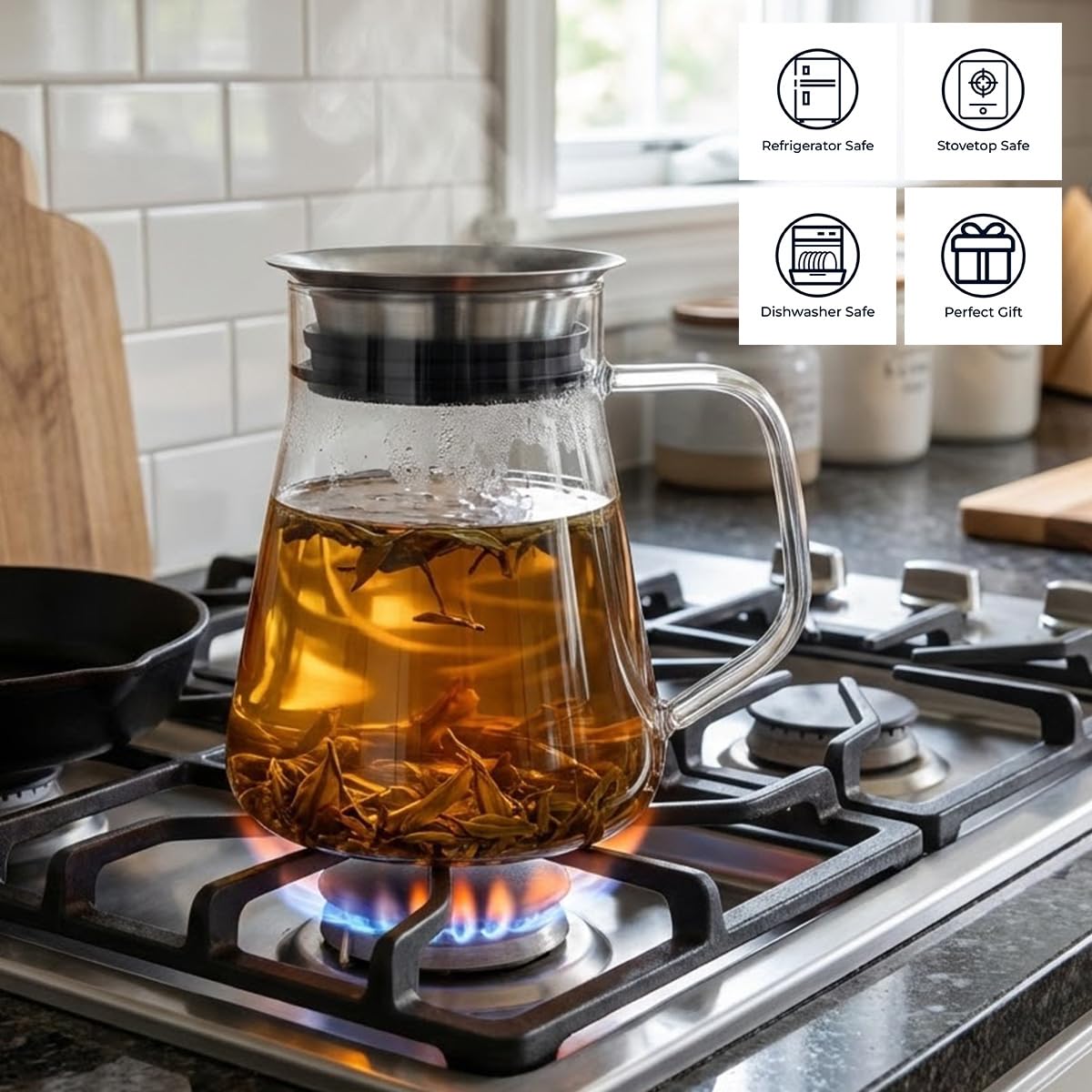 27oz Glass Teapot with Filter Lid (27 Count)