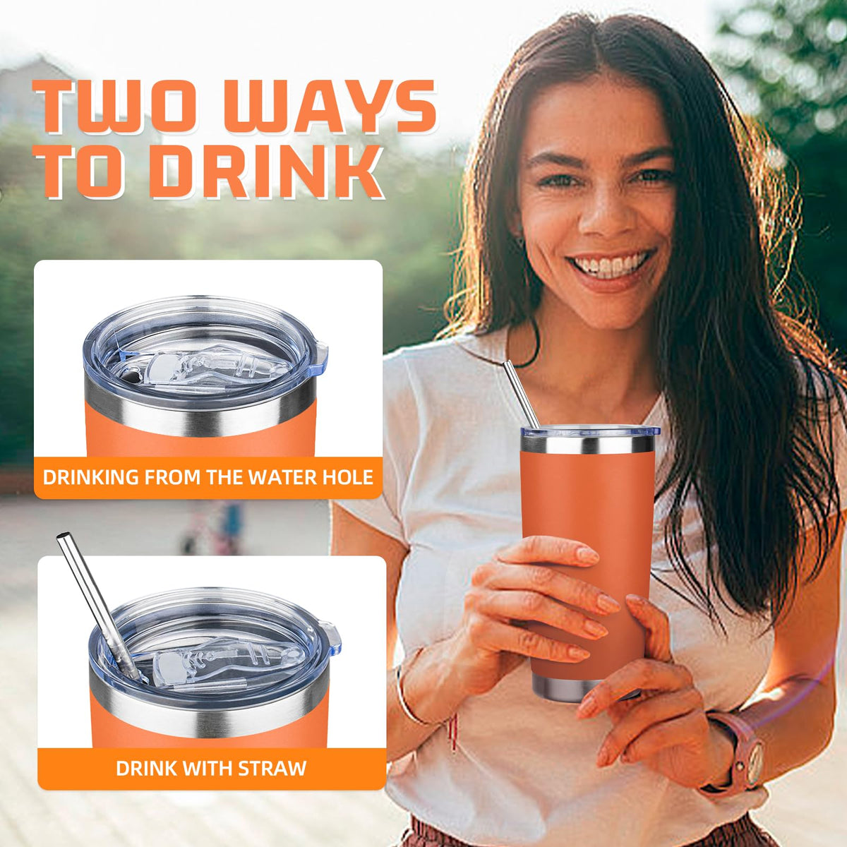 20 oz Tumbler with Lids and Straws (4 Count)
