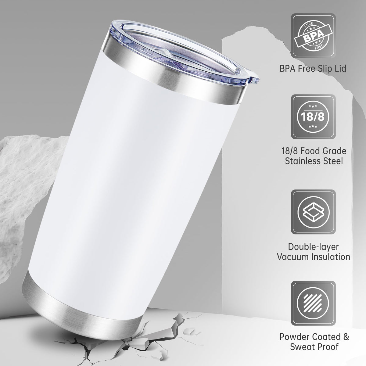 20 oz Tumblers Stainless Steel Tumbler with Lid