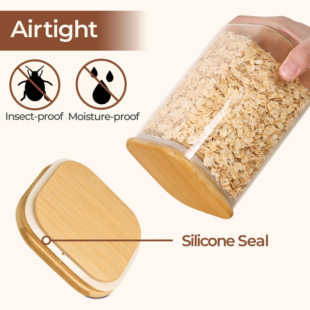 Glass Storage Containers wtih Lids 1.9 Qt (3 Count)