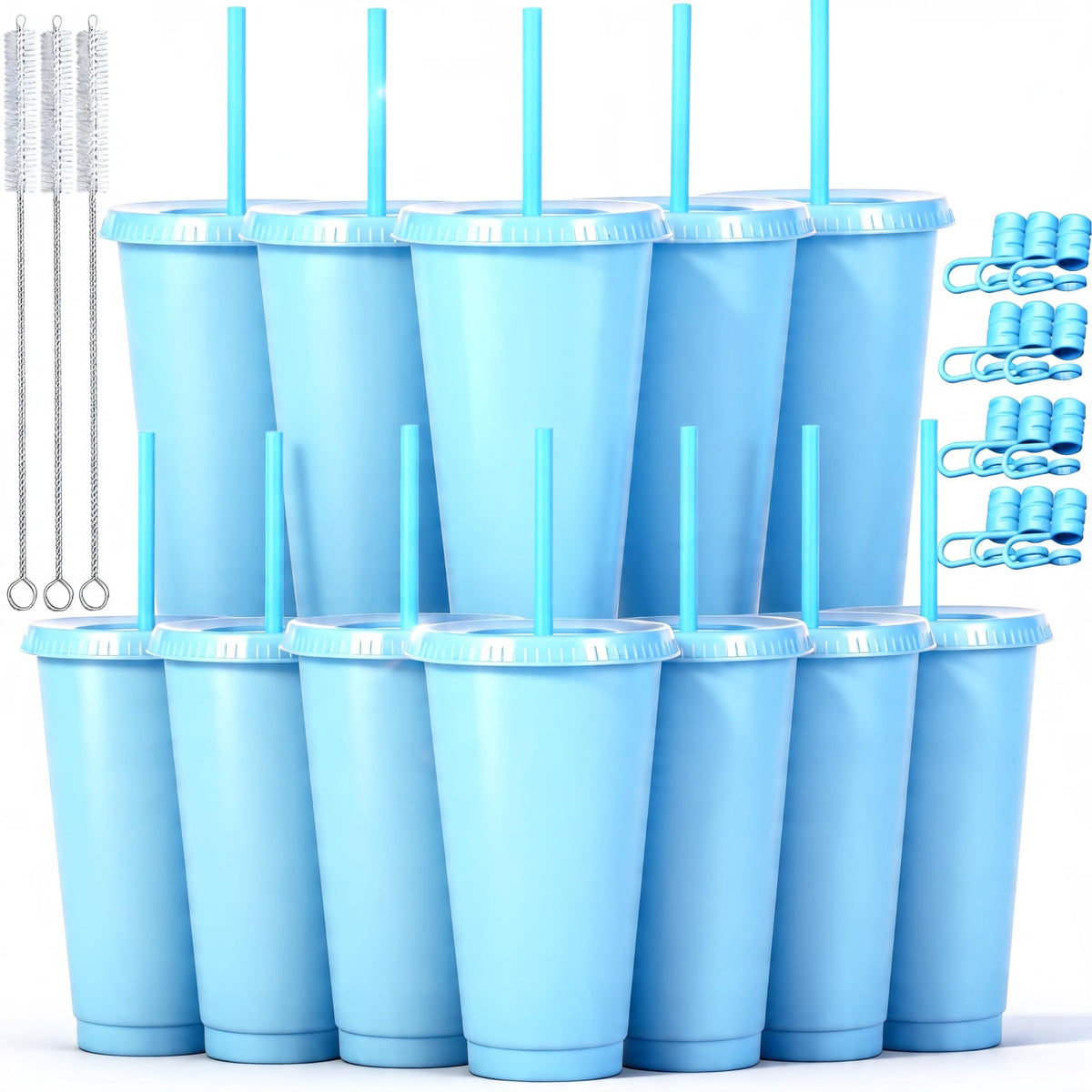 24 oz Reusable Plastic Cups (24 Count)