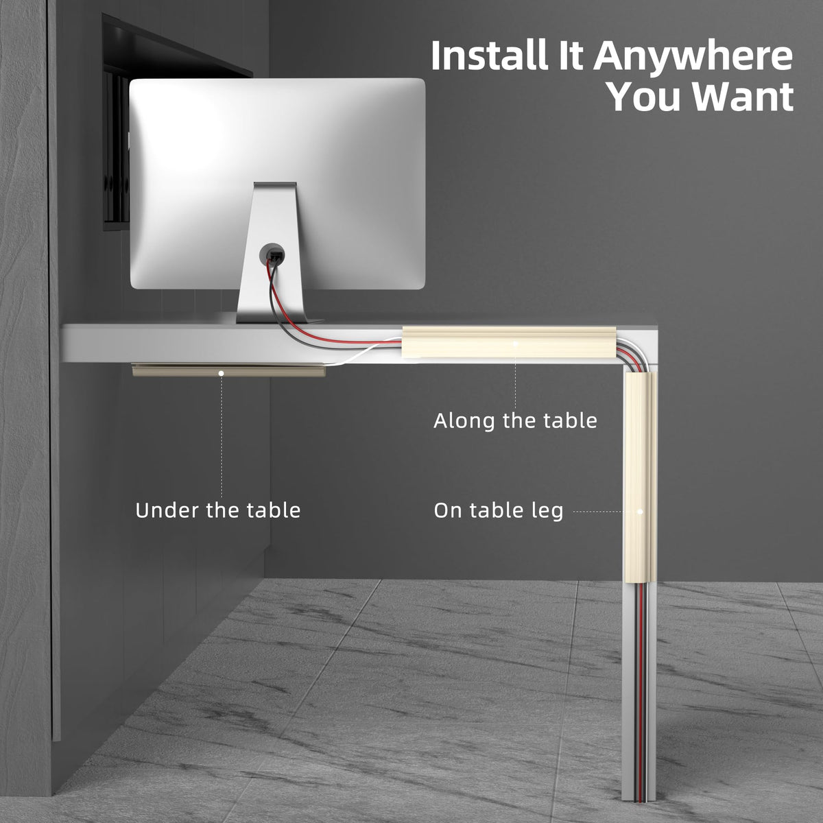 Cable Management Under Desk (6 Count)