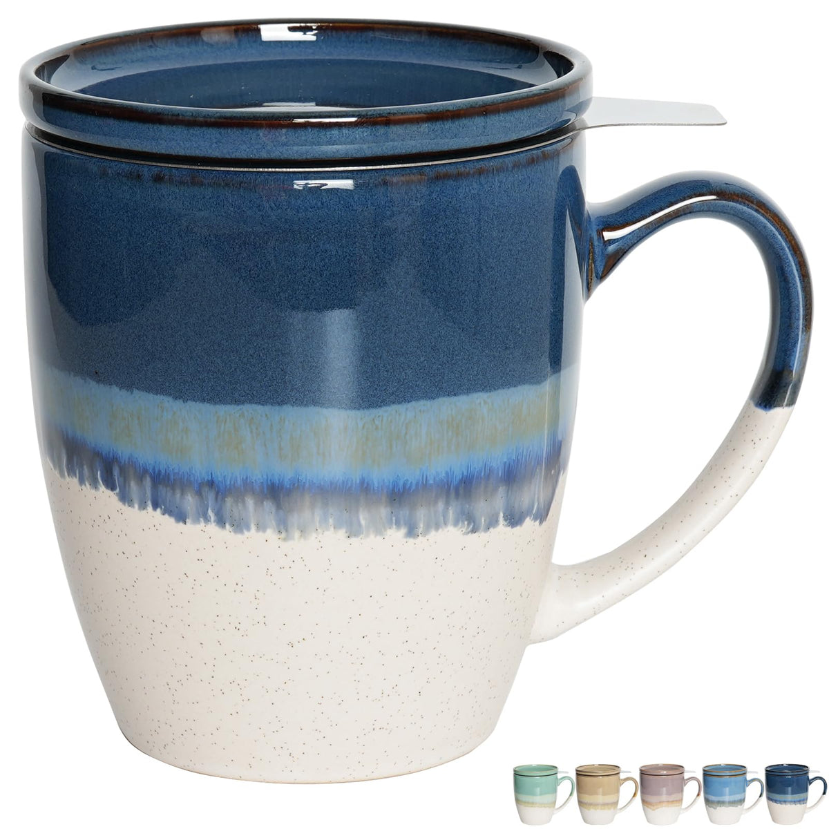 Ceramic Tea Cup with Infuser and Lid