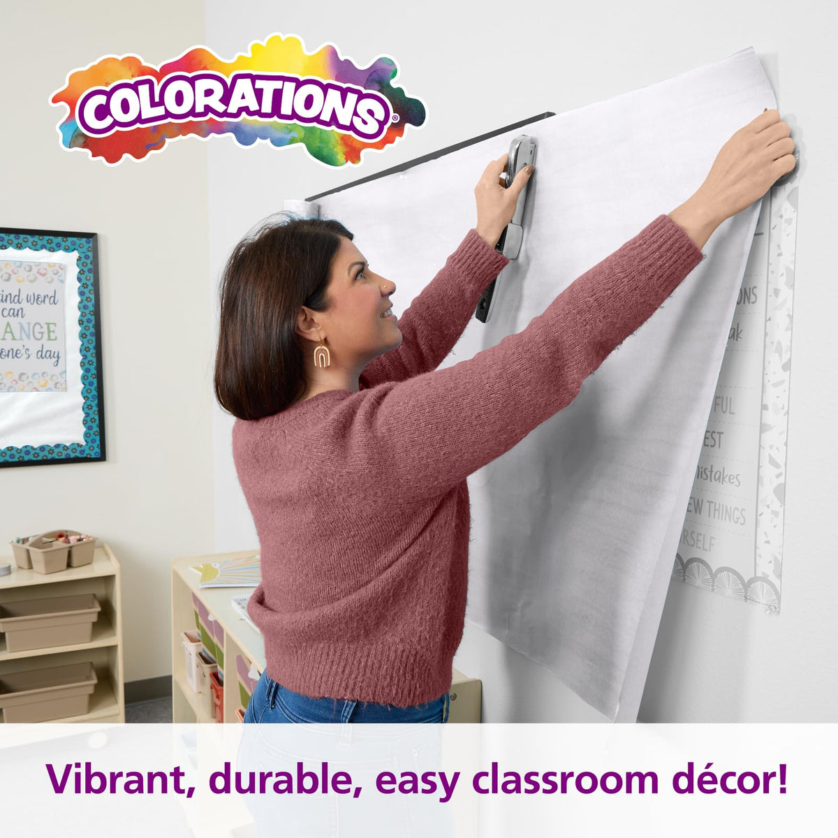 Dual Surface Paper Roll Classroom Supplies for Arts and Crafts White