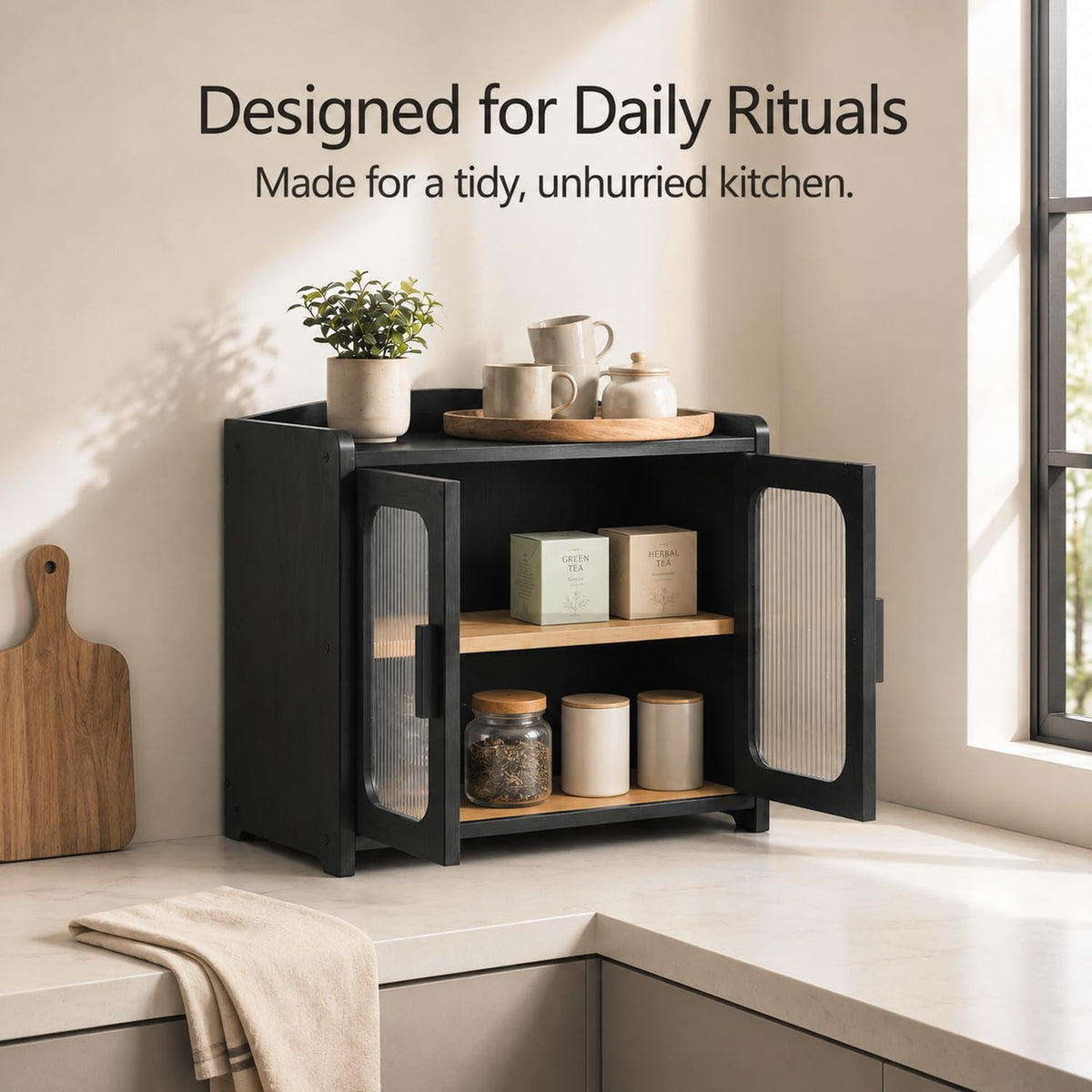 Premium Solid Wood Bread Box for Kitchen Countertop