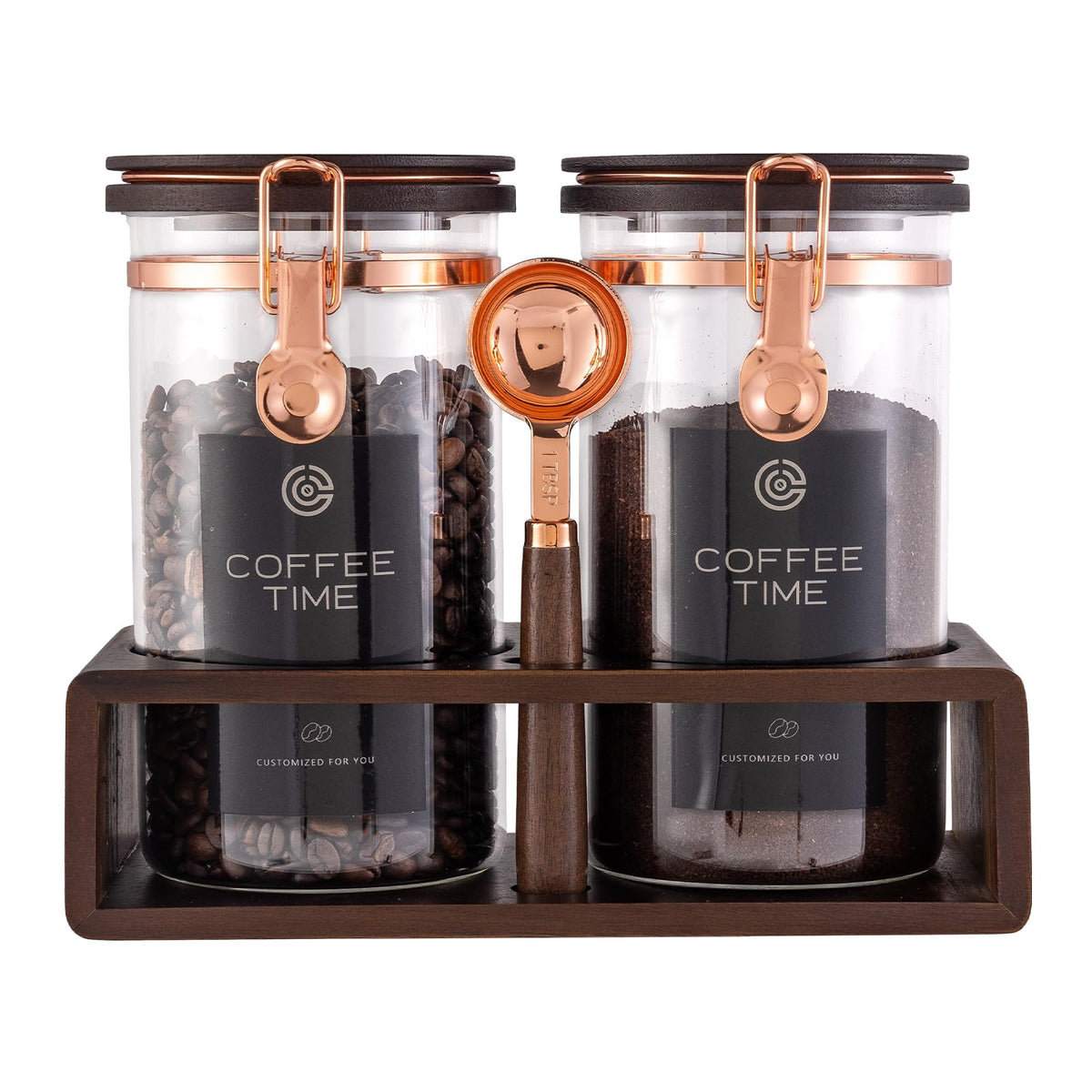 Glass Coffee & Sugar Canister Set (2 Count)