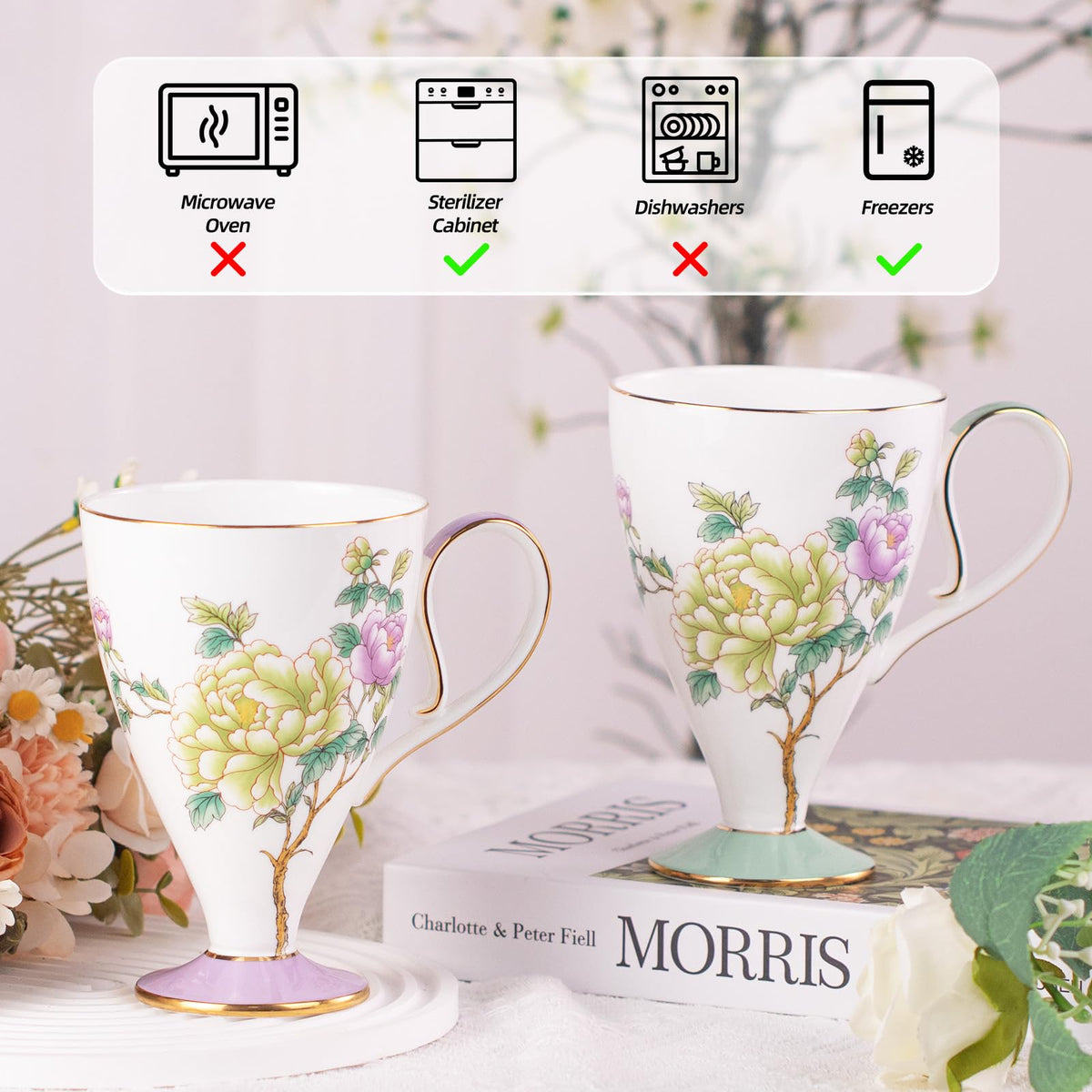 Bone China Coffee Mugs (2 Count)