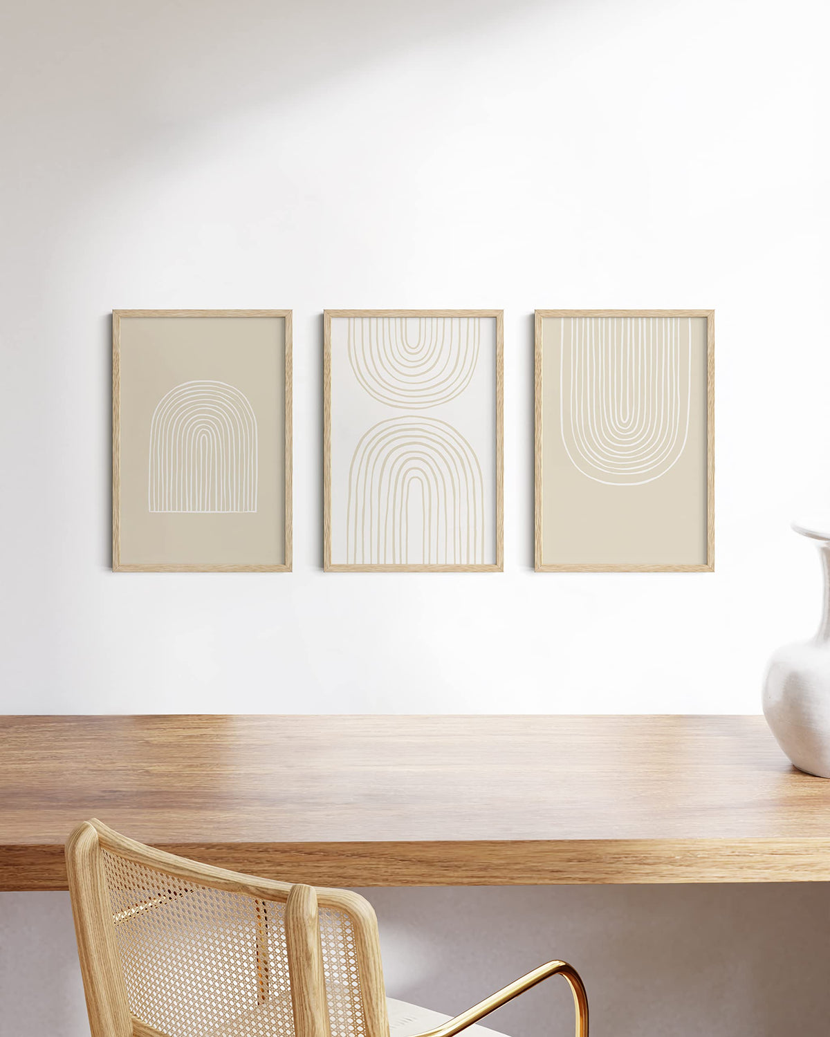 Standalone Beige Oak Frame Set of 3 (3 Count)
