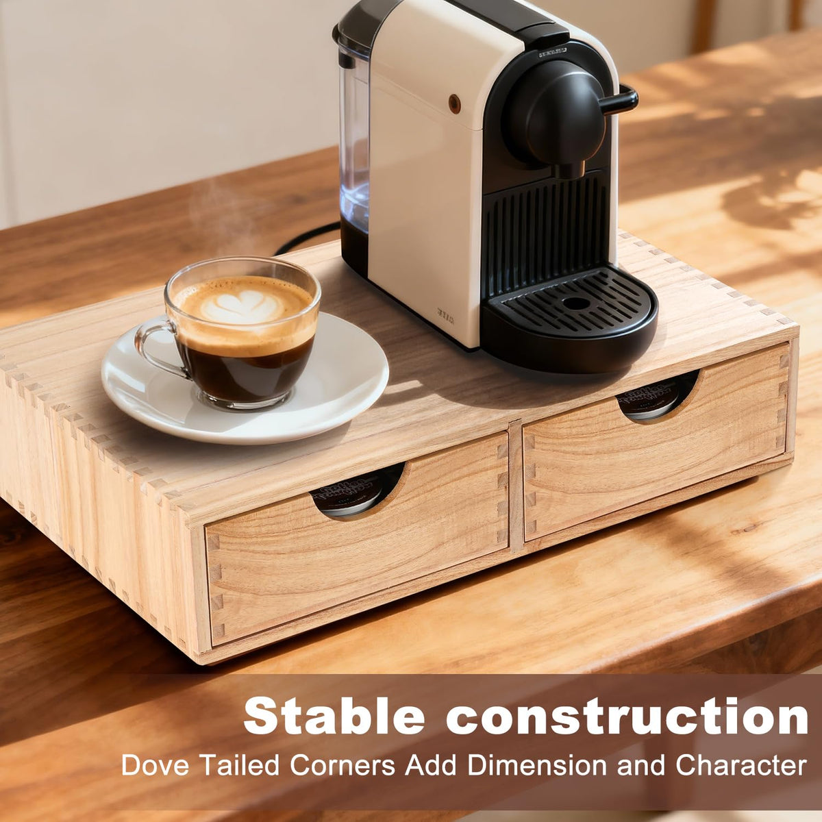 Wooden K Cup Organizer Coffee Pod Storage Box