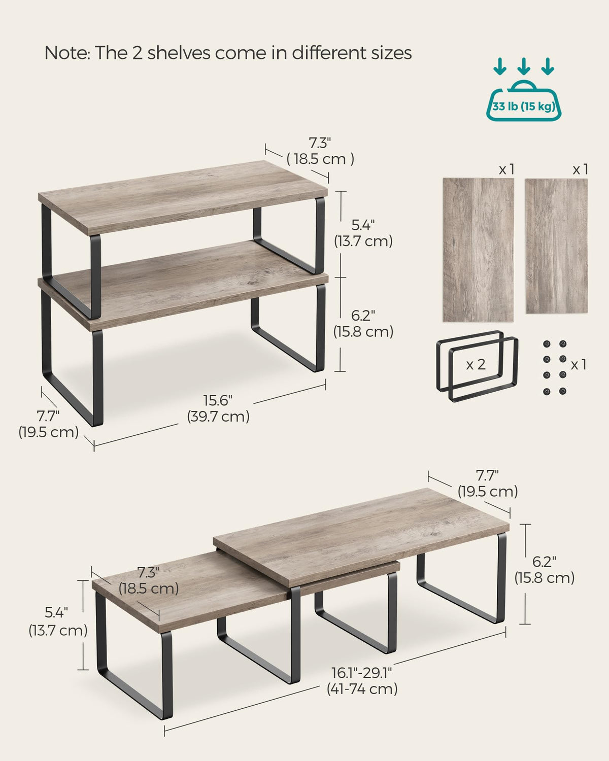 Cabinet Organizer Shelf (2 Count)