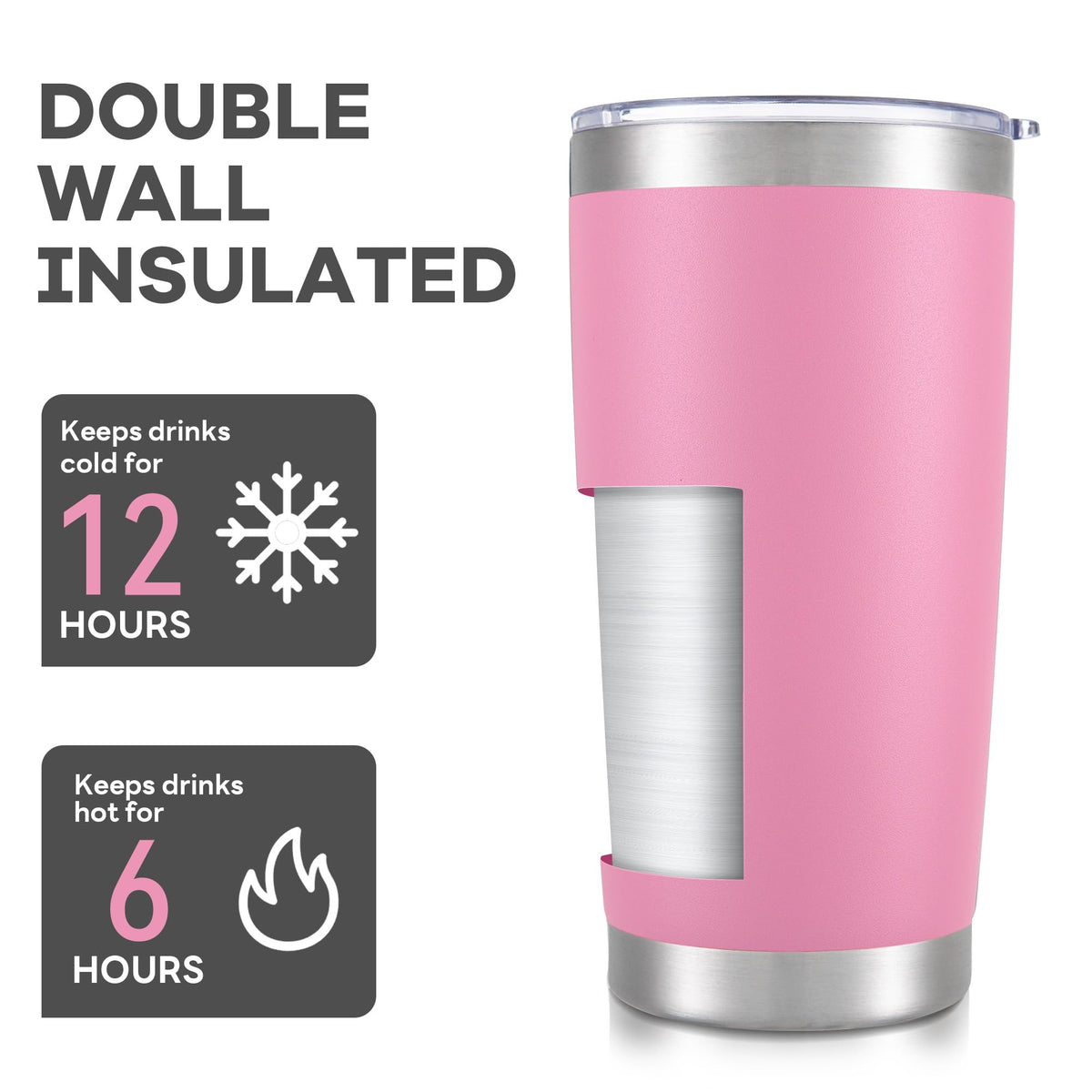 20 oz Tumbler with Lid Stainless Steel Insulated Tumblers Cups Travel Mug