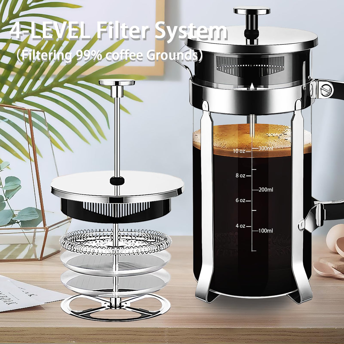 French Press Coffee Maker 304 Stainless Steel Coffee Press