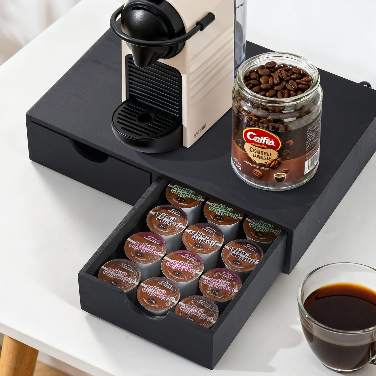 Wooden K Cup Organizer Coffee Pod Storage Box