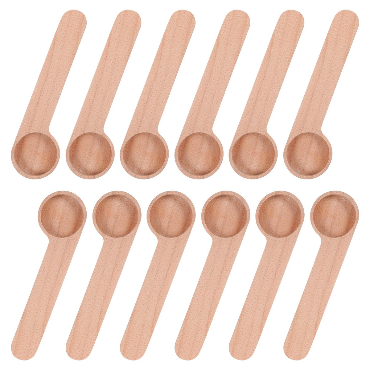 12 Pcs Wooden Coffee Scoop&Bag Clip (12 Count)