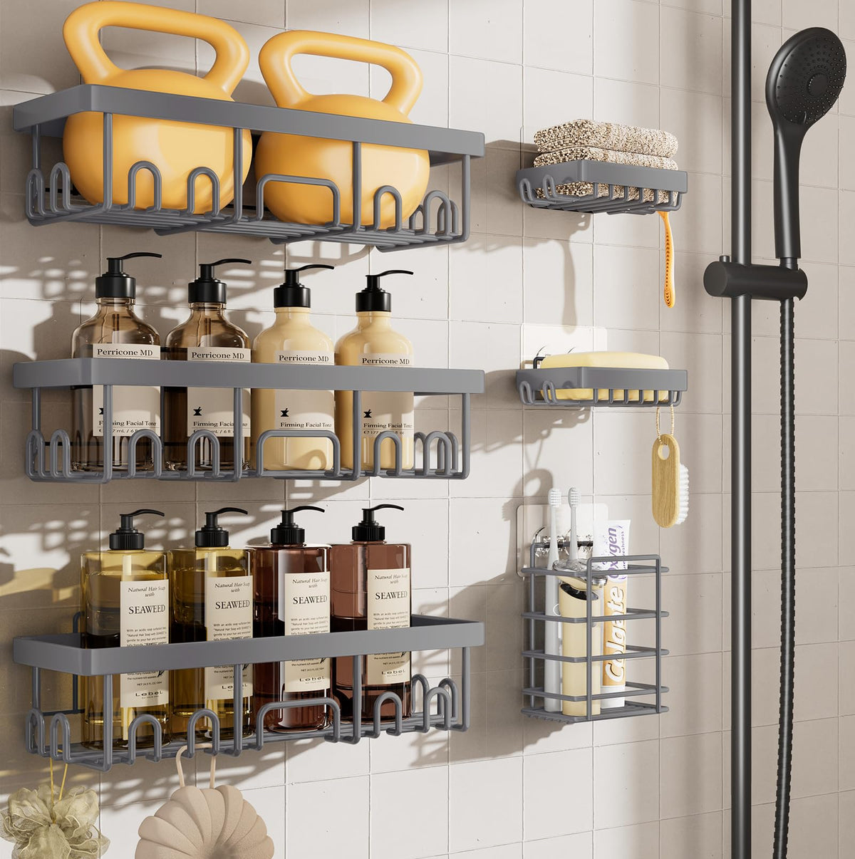 6 Pack Rustproof & Waterproof Shower Caddy (6 Count)