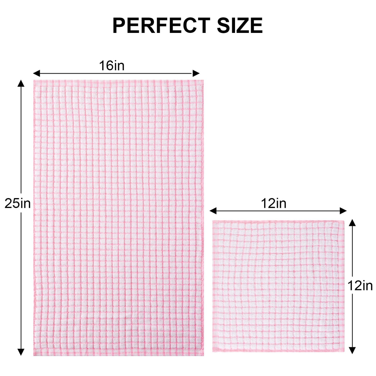 Cotton 12 Pack Kitchen Towels and Dishcloths Sets (12 Count)