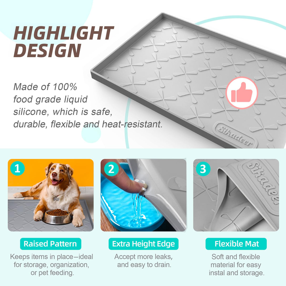 Waterproof Under Sink Mat 37" x 22" Silicone Mat Cabinet Protector (814 sq inches)