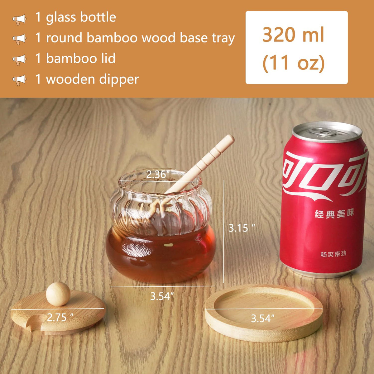 Pot with Dipper and Lid (11.1586 Fl Oz)