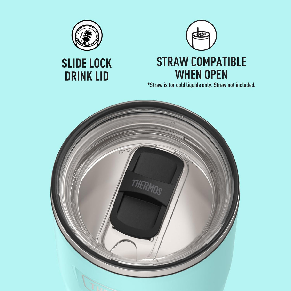Icon Series 24oz Stainless Steel Tumbler with Slide Lock Lid