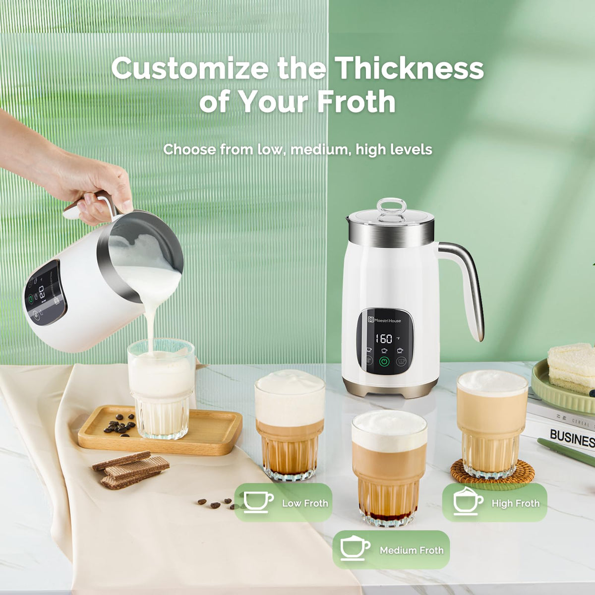 14OZ BasicFro 400 Milk Frother and Steamer