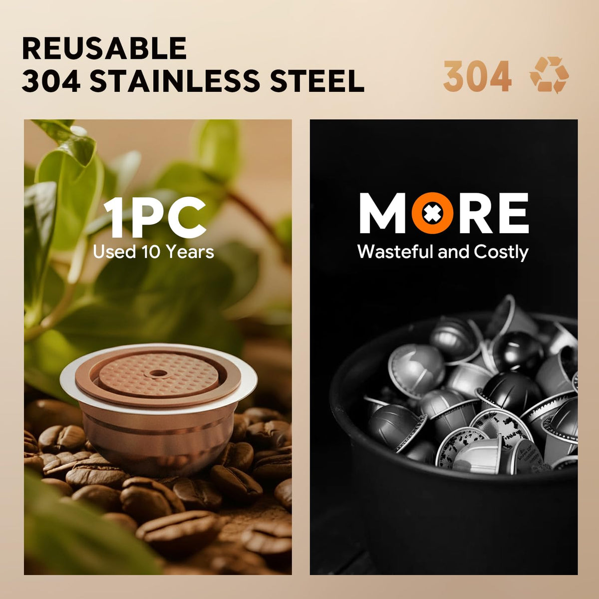 Stainless Steel Reusable Coffee Pods for Nespr*sso V
