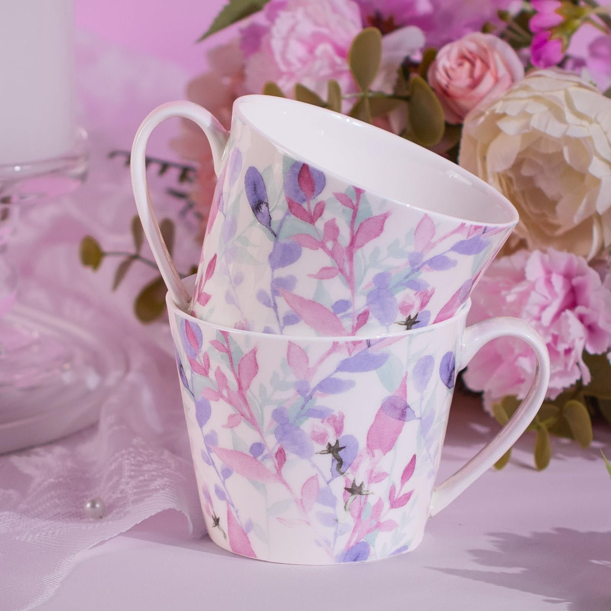 Bone China Coffee Mugs (2 Count)