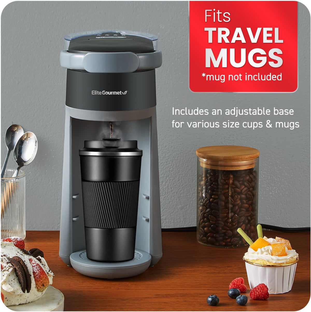 EHC323X 2-in-1 Capsule Coffee Maker, K-Cup & Grounds, Black