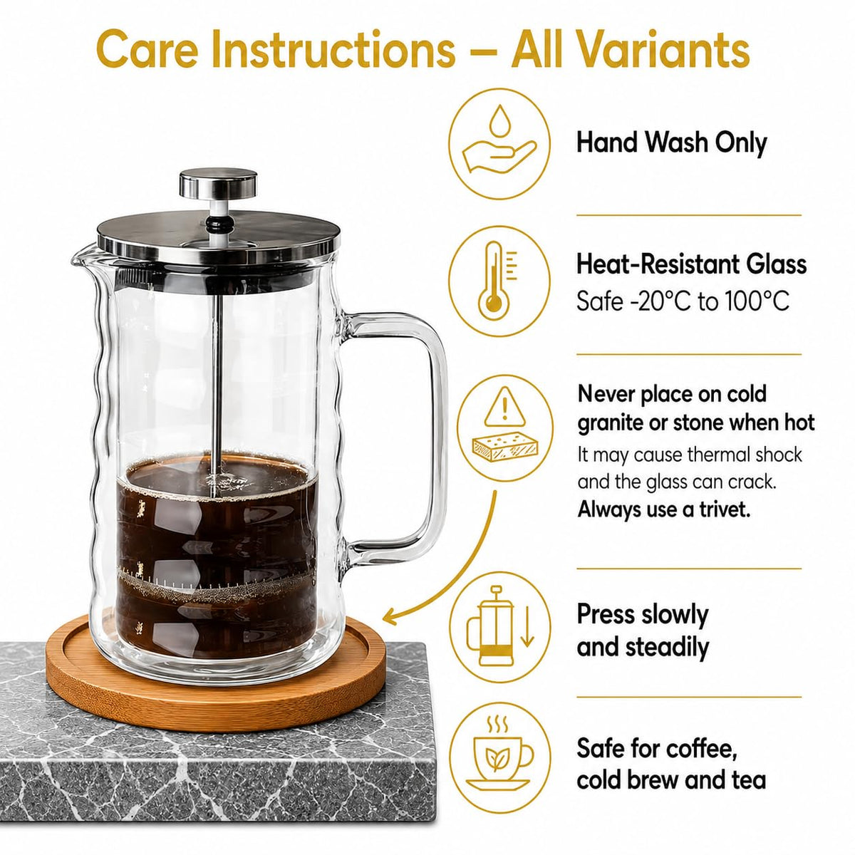 Glass French Press Coffee Maker