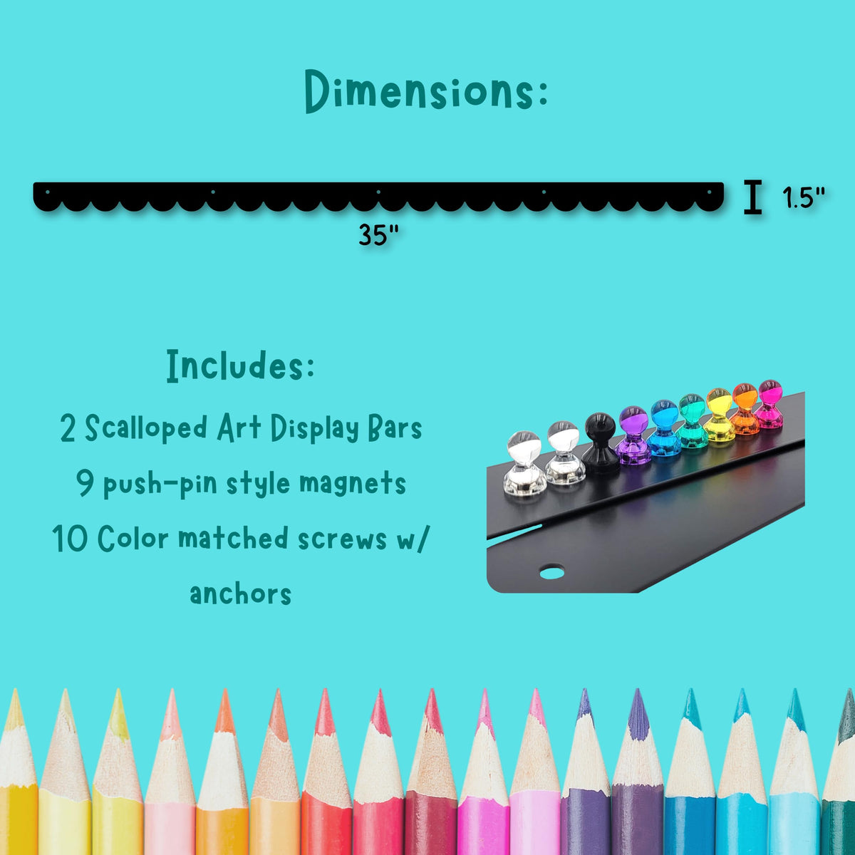 Scalloped Magnetic Art Display for Kids Artwork & Photos