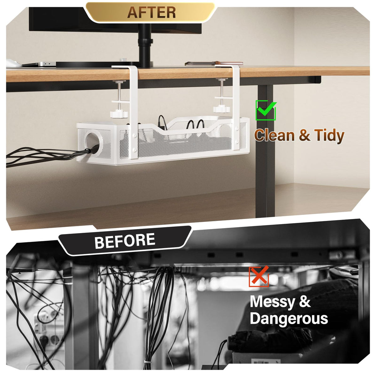 Under Desk Cable Management Large