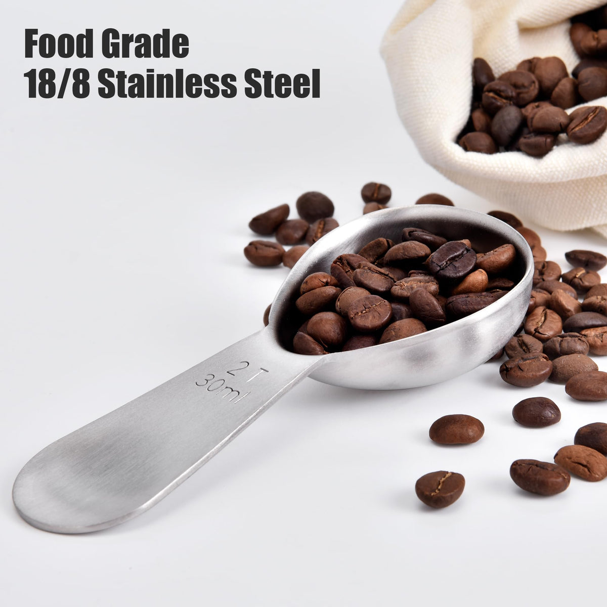Stainless Steel 2 Tablespoon Coffee Scoop for Ground Coffee