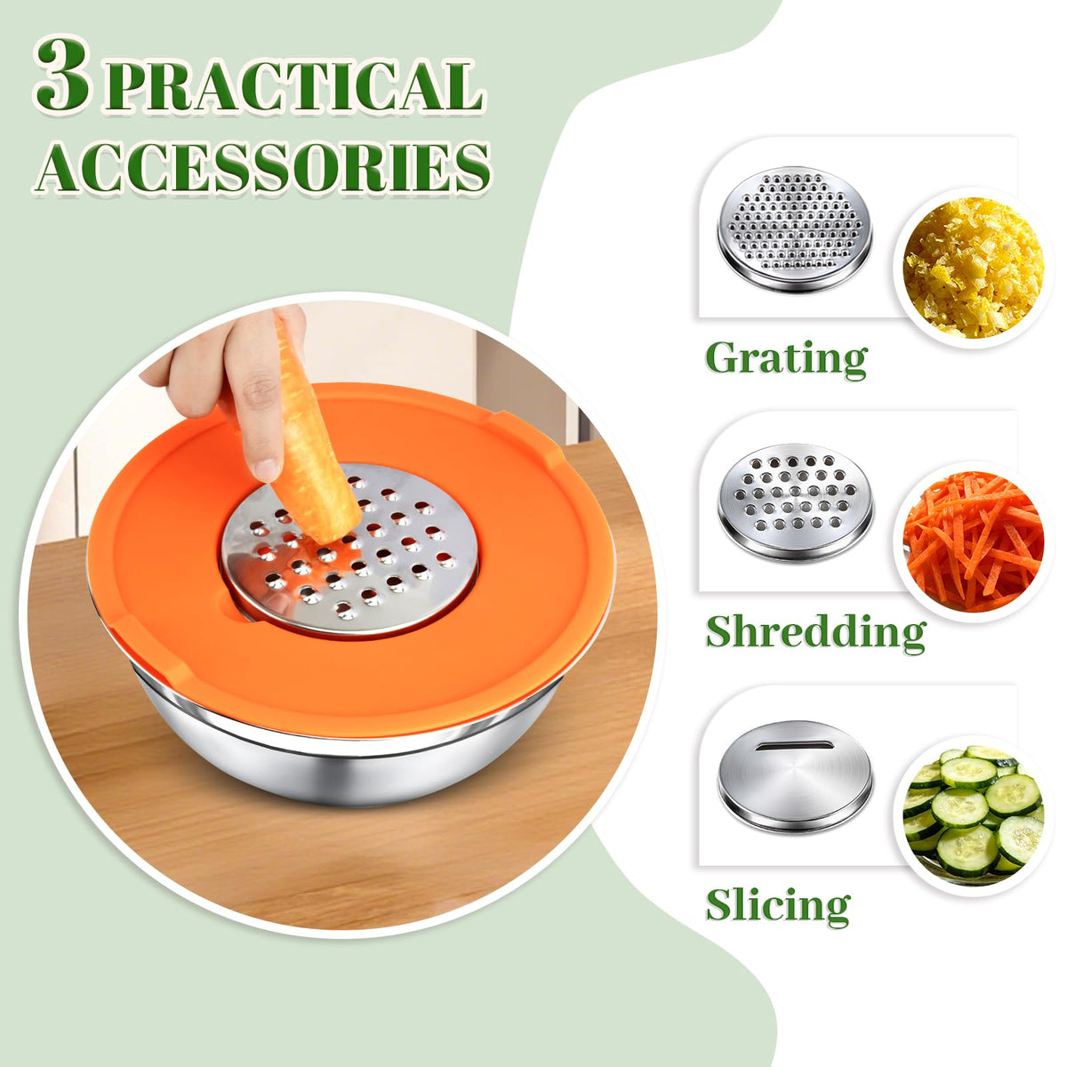 8PCS Mixing Bowls with Lids Set (3 Count)
