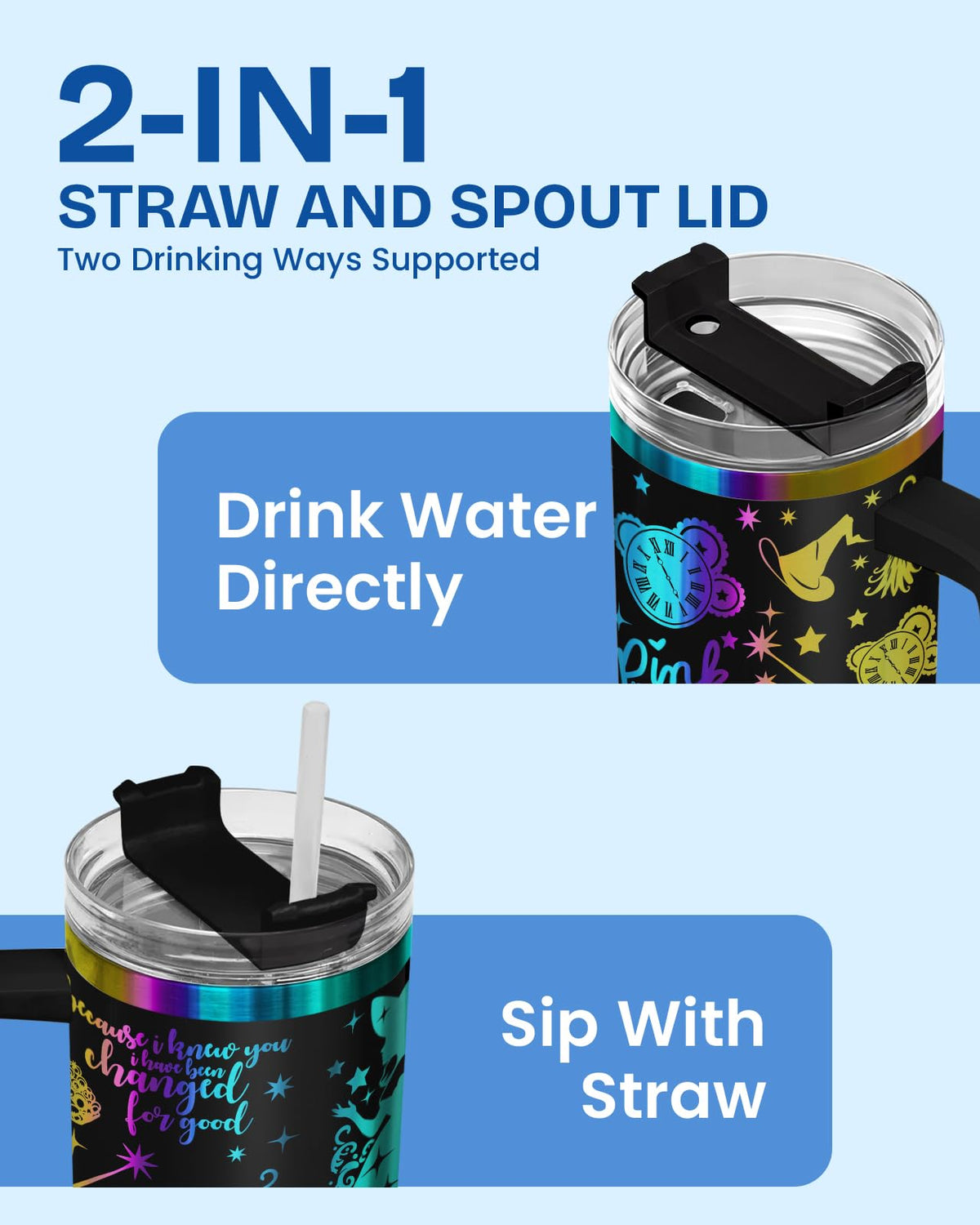 Magical Witch Black 40 oz Tumbler with Handle