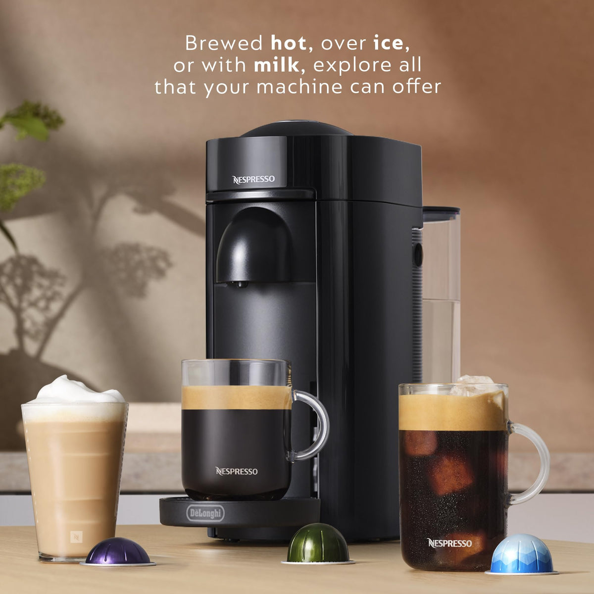 Nespresso VertuoPlus Coffee and Espresso Machine by De'Longhi with Milk Frother