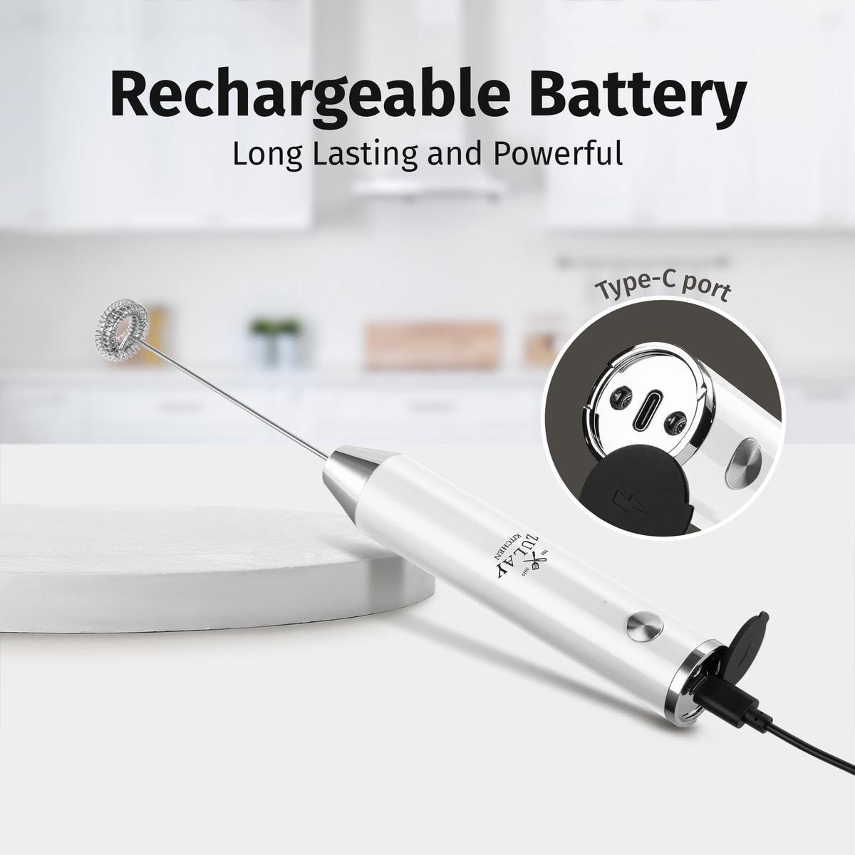 Rechargeable Milk Frother Handheld