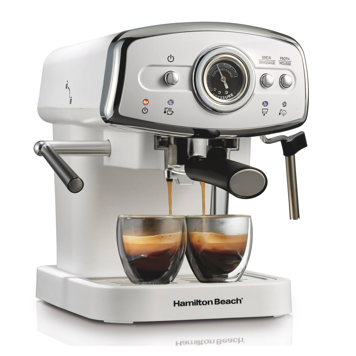 Slide & Lock Espresso Machine With Milk Frother Steam Wand For Cappuccino & Latte