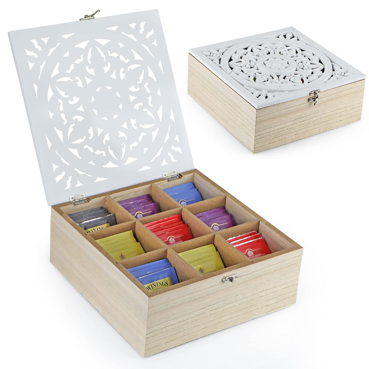 Wood Tea Bag Organizer