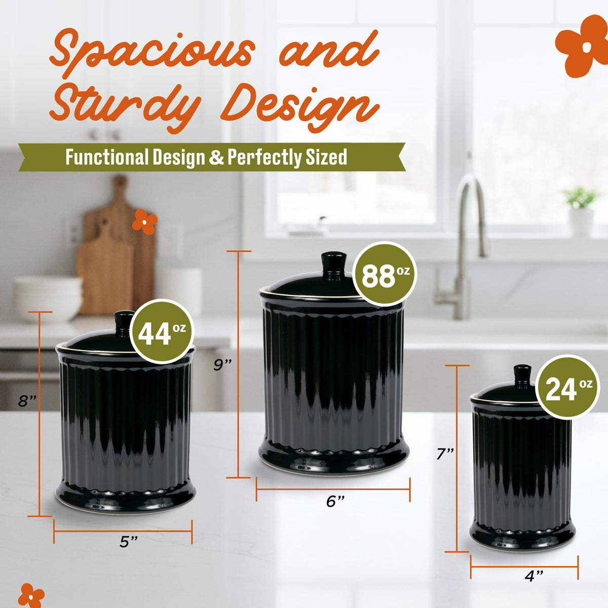 Simsbury Black Stoneware Canister