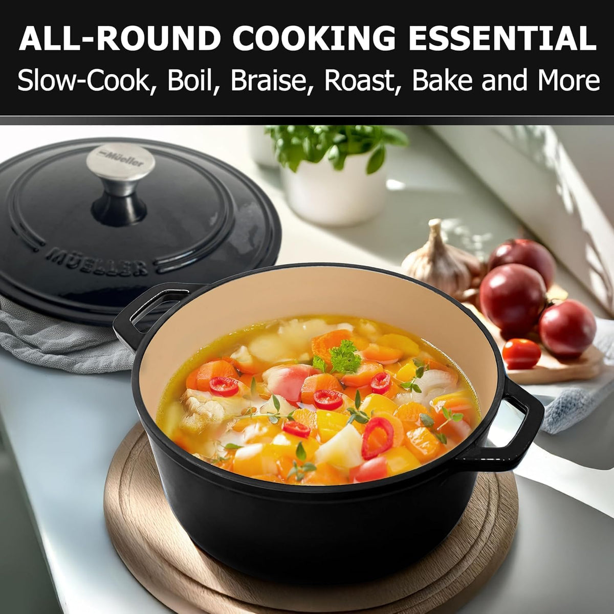 4.5 QT Enameled Cast Iron Dutch Oven